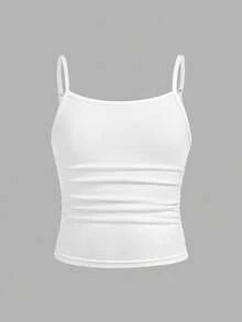 Girlism 3件套少女修身休闲运动吊带背心基础款上衣女童背心多件装女童吊带背心3件装上衣背心少女背心带胸罩 - 藏蓝色 - 查看 10