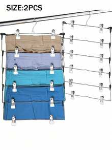 6-Layer Metal Skirt Clip, White, Minimalist & Practical Multi-Function - Black and White - View 15