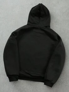 Manfinity EMRG Felpa con cappuccio casual da uomo a maniche lunghe con laccetti e motivo a ragnatela