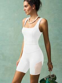 VARSIVA 适合夏季的时尚运动连体衣，适合女士健身 - 白色 - 查看 4