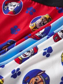 SHEIN | PAW Patrol 3pcs Young Boy Red & Blue & White Comfortable Soft Breathable Cartoon Dog Print Trunks, Boxers Briefs Packs, Basic Casual,,Suitable For Everyday Wear, Boys Boxers, Toddler Boys Underwear