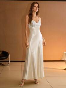 MOTF PREMIUM CONTRAST SEQUIN SLIM FIT CAMI DRESS FOR PARTY - Champagne - View 5