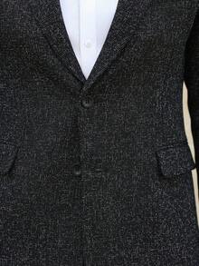 Manfinity Mode 男士时尚前扣缺口领商务西装套装