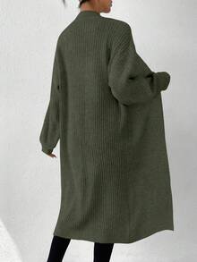 EMERY ROSE Áo khoác len cardigan tay loe cổ chữ V màu xanh quân đội dành cho nữ - xanh quân đội - Xem 2