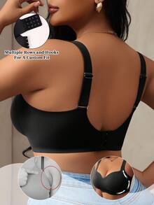 NudeFit 1pc Plus Size Women Seamless Wire-Free Padded Bra With Removable Straps, Comfortable & Adjustable, Lift