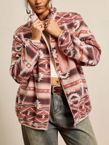 Freevana Plus-Size Women'S Autumn And Winter Stand-Up Collar Spliced Solid Color Jacket Long-Sleeved Christmas Holiday Zipper Thickened For Warmth Jacket Vintage Casual Jacket Winter Fall Autumn Warm & Comfortable CasualFluffy Jacket, Plus Size, Suitable For Outings, Autumn Season Thanksgiving Outfit Women New Years Women Outfit Winter Dresses Winter Clothes Women Rave Outfits, For Winter Artwork Print Design Thermal Fabric Streetwear For Women Casual Ladies Long Sleeve Cardigan