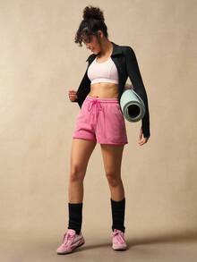 VARSIVA Women's Solid Color Minimalist Casual Long Sleeve Sports Jacket Long Sleeve Gym Tops - Multicolor - View 4