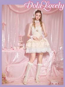 Dola Lovely 优雅蝴蝶结玛丽珍高跟鞋 - 杏色 - 查看 2