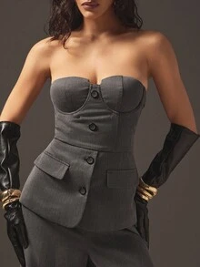 Hauture Tuta elegante senza maniche a gamba ampia