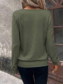 EMERY ROSE Women's Autumn/Winter New Arrival Bestselling Leopard Print Patchwork Design Casual Sweatshirt - Multicolor - View 2