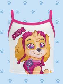 SHEIN | PAW Patrol 3pcs Young Girl  Cute Cartoon Dog Puppy Print Camisole Top , Kawaii,Cute,Sweet,Character Tank Tops,Suitable For Everyday Wear, Girls Tanks Multipack, Girl Tanks Fall Winter - Multicolor - View 3