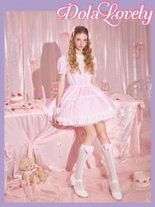 Dola Lovely 复古风格女士休闲高跟鞋，3D 蝴蝶结装饰，网眼和蕾丝拼接 - 白色 - 查看 2