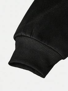 SHEIN Teens Girls Casual Loose Fit Comfortable Round Neck Long Sleeve Cropped Hoodie And Pants Set