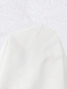 SHEIN Clasi Tricou cu mânecă lungă, culoare solidă, casual, pentru afaceri, plus size, pentru femei - alb - Vizualizare 7