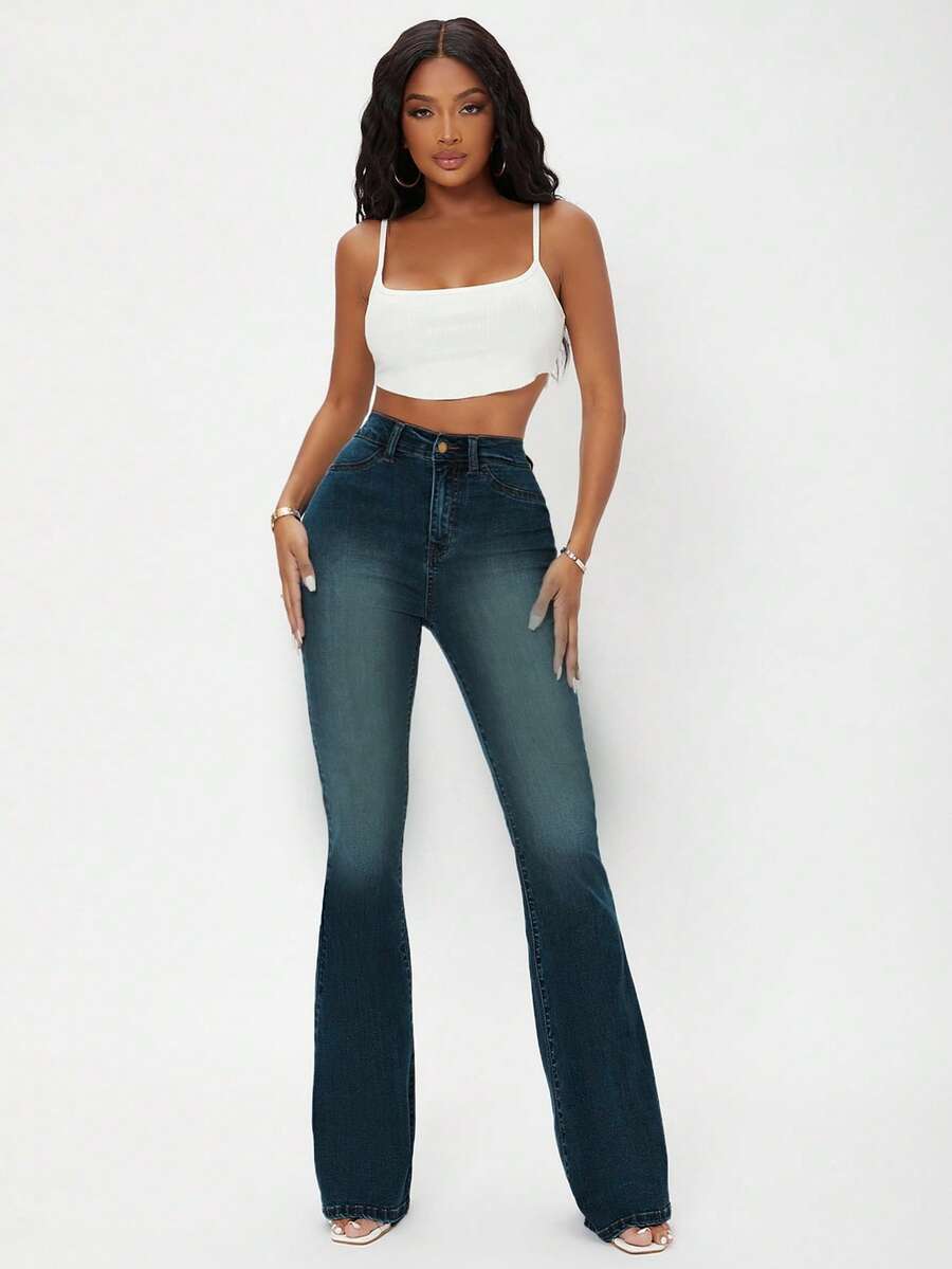 EURMUSE Quần Jeans Denim Thường Ngày Phong Cách Retro Cho Nữ - Màu xanh ngọc - Xem 1