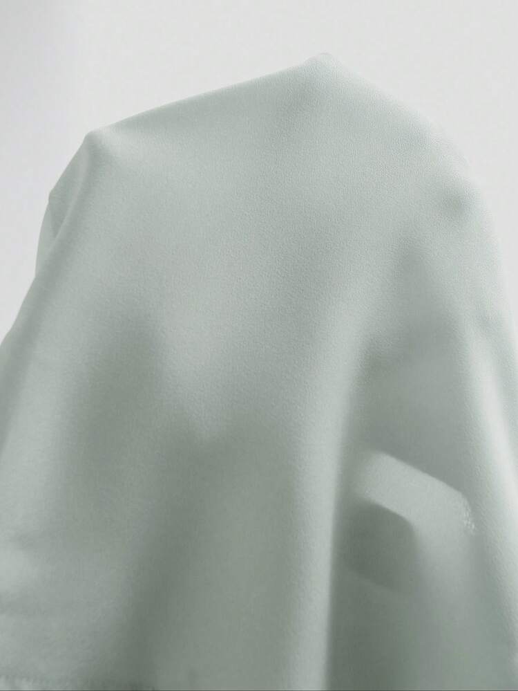 Manfinity Homme 男士休闲纯色短袖衬衫，夏季漂亮男士衬衫男士夏季衬衫男士衬衫男士衬衫 - 綠色 - 查看 6