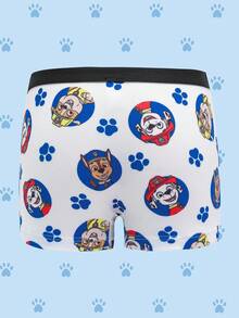 SHEIN | PAW Patrol 3pcs Young Boy Red & Blue & White Comfortable Soft Breathable Cartoon Dog Print Trunks, Boxers Briefs Packs, Basic Casual,,Suitable For Everyday Wear, Boys Boxers, Toddler Boys Underwear