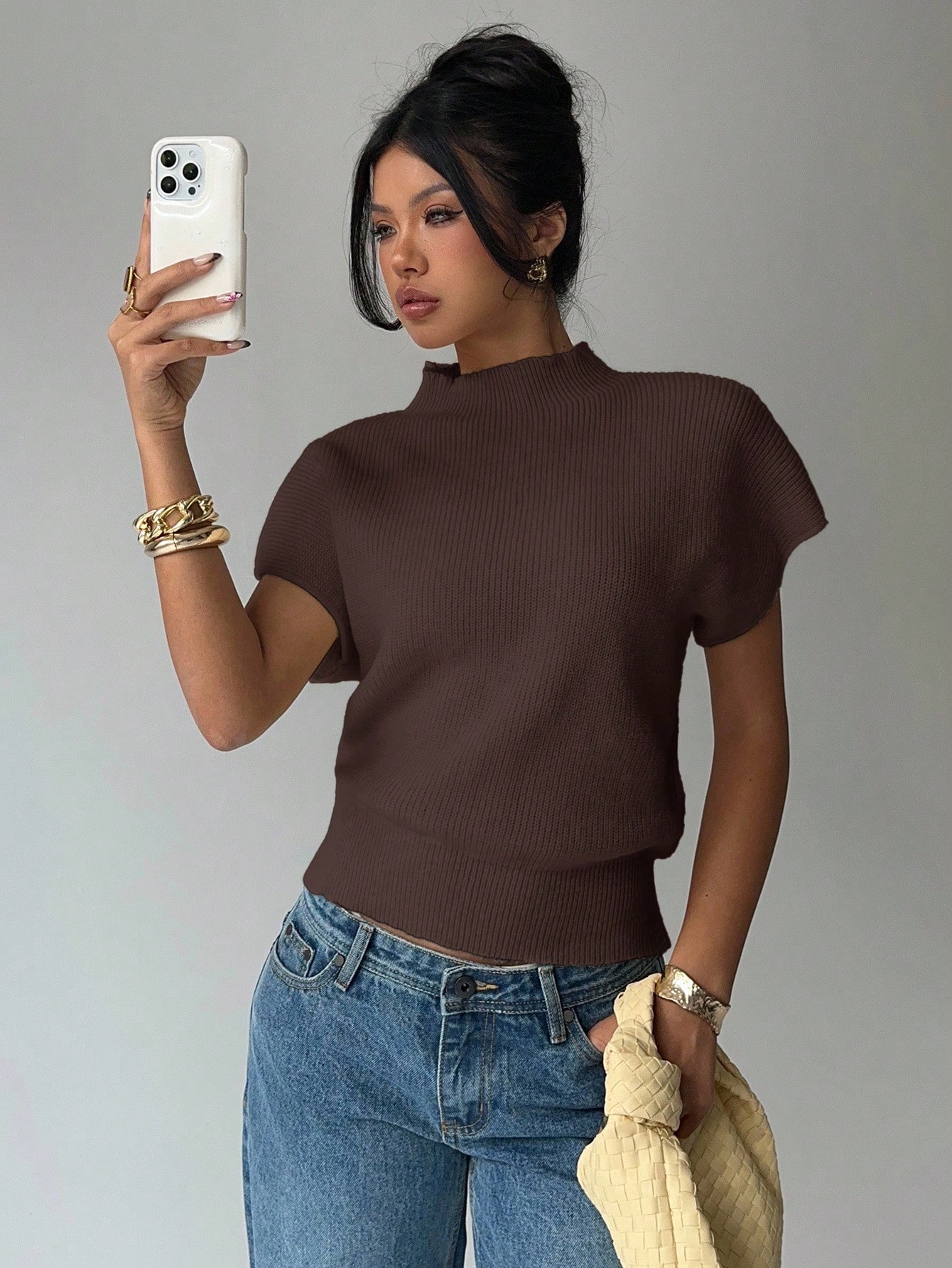 Brown Crew Neck Sweater