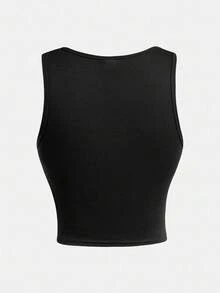 SHEIN Girlism 3 件套青少年女孩黑色连帽拉链运动衫、针织背心和褶皱格子裙，休闲校园/日常装 - 紅色 - 查看 8