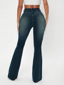 EURMUSE Quần Jeans Denim Thường Ngày Phong Cách Retro Cho Nữ - Màu xanh ngọc - Xem 2