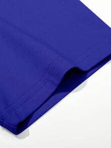 Manfinity EMRG Plus Size Men's Casual Fashionable Street Slogan Print Loose Fit T-Shirt, Summer