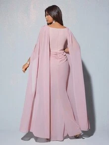 Viva Relle Đầm maxi dài tay xòe dáng dài sang trọng, lãng mạn, dự tiệc cưới, tiệc tùng, tiệc tùng, tiệc cưới, tiệc đứng ... - Bụi hồng - Xem 2