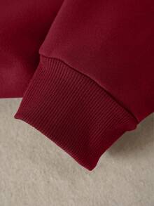 INAWLY 女士秋冬服装，长袖上衣，时尚百搭星星印花长袖圆领运动衫 - 酒紅色 - 查看 3