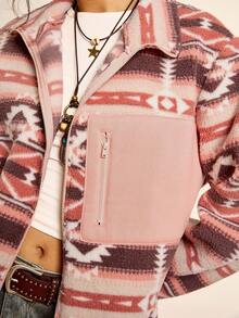 Freevana Plus-Size Women'S Autumn And Winter Stand-Up Collar Spliced Solid Color Jacket Long-Sleeved Christmas Holiday Zipper Thickened For Warmth Jacket Vintage Casual Jacket Winter Fall Autumn Warm & Comfortable CasualFluffy Jacket, Plus Size, Suitable For Outings, Autumn Season Thanksgiving Outfit Women New Years Women Outfit Winter Dresses Winter Clothes Women Rave Outfits, For Winter Artwork Print Design Thermal Fabric Streetwear For Women Casual Ladies Long Sleeve Cardigan