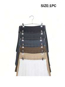 6-Layer Metal Skirt Clip, White, Minimalist & Practical Multi-Function - Black and White - View 16