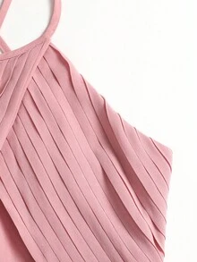 SHEIN Pitira 少女派对装粉色连衣裙，优雅，荷叶边领口，婚礼，婚礼宾客，花童，戒指男孩，派对礼服 - 粉色 - 查看 6