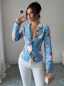 Elenzga 印花简约大方女式西装外套