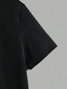 Manfinity Homme Astronaut Space Themed Typography Print Casual Slim Fit Men's Black Short Sleeve T-Shirt And Pants Set