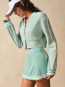 VARSIVA Women's Long Sleeve Zip-Up Collar Casual Baseball Sports Jacket - Multicolor - View 8