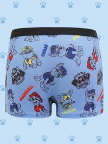 SHEIN | PAW Patrol 男童舒适透气柔软狗狗印花短裤 - 藍白色 - 查看 5
