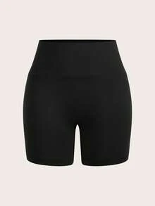 SHEIN EZwear 2入組女式短款緊身休閒短褲，適合夏季穿著