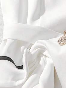 Franclia 女士白色优雅腰身修身西装套装 - 白色 - 查看 3