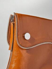 SHUZIA 女士日常休闲舒适尖头粗跟翻折踝靴 - 巧克力棕 - 查看 7