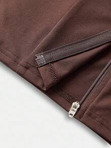 SHEIN Serisse Kids Bộ 2 món áo thun tay dài màu nâu cà phê trơn đơn giản và quần ống loe cho bé gái tuổi teen, phù hợp mặc hàng ngày vào mùa thu/đông - Cà phê nâu - Xem 11