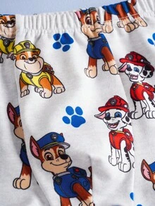 SHEIN | PAW Patrol 2pcs Young Boy Grey & Blue Contrast Trim  Cute Cartoon Dog Puppy Print Tank Top And Shorts Underwear Set,Soft & Comfortable,Suitable For Everyday Wear, Boy 2 Piece Set Fall Winter