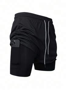 Manfinity Sport Corelite Quần short thể thao mùa hè đa năng có dây rút lưng thun cho nam - màu đen - Xem 3