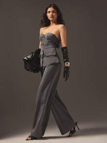 Hauture Tuta elegante senza maniche a gamba ampia