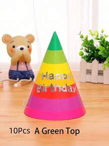 SHEIN 10 件彩虹派对装饰生日帽、生日派对创意三角帽、家居装饰、适合所有人的生日派对帽、艺术装饰礼品、 - 彩色 - 查看 15