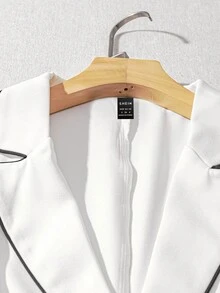 Franclia 女士白色优雅腰身修身西装套装 - 白色 - 查看 4