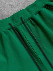 Manfinity Hypemode Plus Size Men's Summer T-Shirt And Shorts Set, Fashionable, Cozy Outfits - Multicolor - View 3