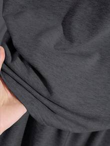 Resyla Bộ đồ 2 món thường ngày thêu hình trái tim, áo phông và quần short, thời trang cho mùa hè - Màu xám đen - Xem 8