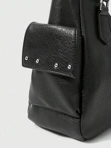 ROMWE Grunge Punk Tas Tangan Wanita dengan Banyak Kantong - Hitam - View 5