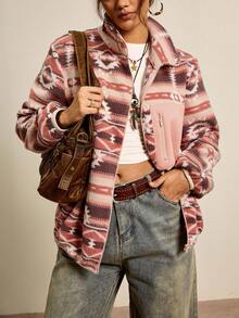 Freevana Plus-Size Women'S Autumn And Winter Stand-Up Collar Spliced Solid Color Jacket Long-Sleeved Christmas Holiday Zipper Thickened For Warmth Jacket Vintage Casual Jacket Winter Fall Autumn Warm & Comfortable CasualFluffy Jacket, Plus Size, Suitable For Outings, Autumn Season Thanksgiving Outfit Women New Years Women Outfit Winter Dresses Winter Clothes Women Rave Outfits, For Winter Artwork Print Design Thermal Fabric Streetwear For Women Casual Ladies Long Sleeve Cardigan