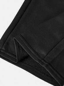 Girlism Teen Girls Black Loose Straight Fit Pocketed Knit Joggers, Casual Sports & Loungewear, Autumn/Winter Black Pants Black Wide Leg Pants Wide Leg Pants Baggy Pants Loose Pants Fall - Black - View 4