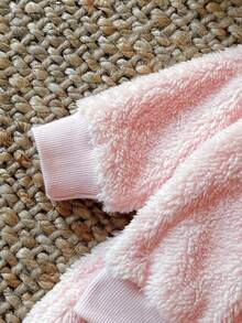 SHEIN Baby Girl Toddler/Newborn 0-3 Years Spring/Summer Casual Cute Fruit Pear Print Crew Neck Long Sleeve Sweatshirt + Ribbed Leggings Pants Set Fall Winter - Pink - View 7