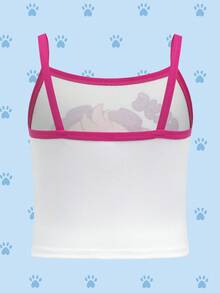 SHEIN | PAW Patrol 3pcs Young Girl  Cute Cartoon Dog Puppy Print Camisole Top , Kawaii,Cute,Sweet,Character Tank Tops,Suitable For Everyday Wear, Girls Tanks Multipack, Girl Tanks Fall Winter - Multicolor - View 4